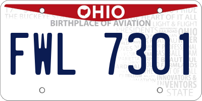 OH license plate FWL7301