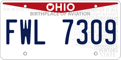 OH license plate FWL7309