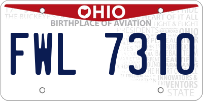 OH license plate FWL7310