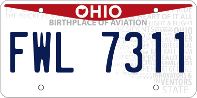 OH license plate FWL7311