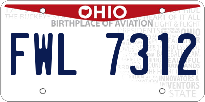 OH license plate FWL7312