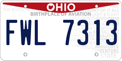 OH license plate FWL7313