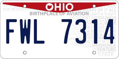 OH license plate FWL7314