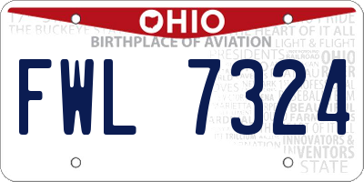 OH license plate FWL7324