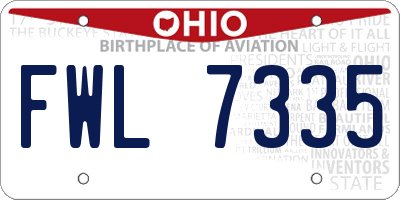 OH license plate FWL7335
