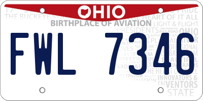 OH license plate FWL7346