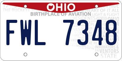 OH license plate FWL7348