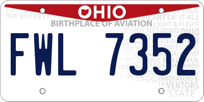 OH license plate FWL7352
