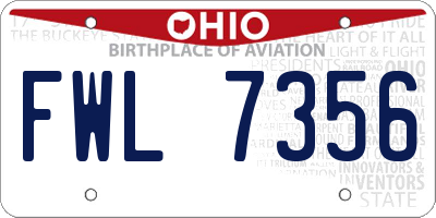 OH license plate FWL7356