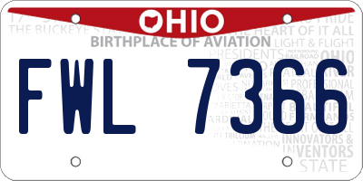 OH license plate FWL7366