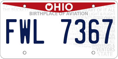 OH license plate FWL7367