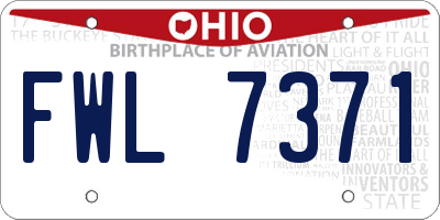 OH license plate FWL7371