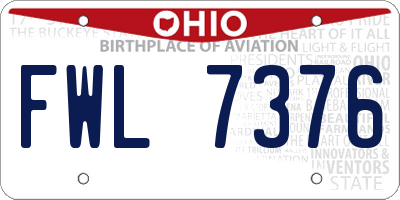 OH license plate FWL7376