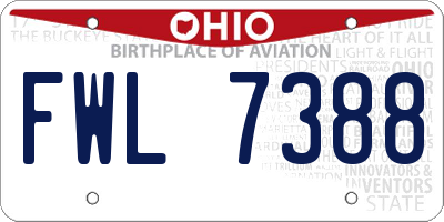 OH license plate FWL7388