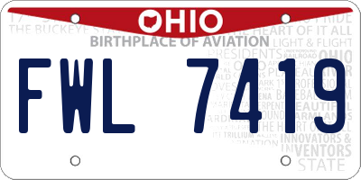 OH license plate FWL7419