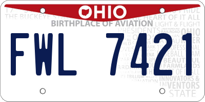 OH license plate FWL7421