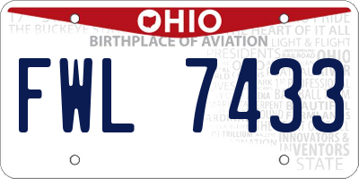 OH license plate FWL7433