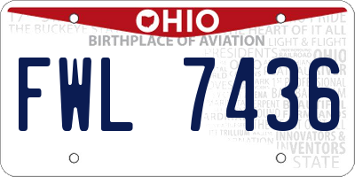 OH license plate FWL7436
