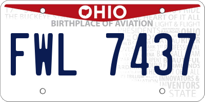 OH license plate FWL7437
