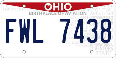 OH license plate FWL7438