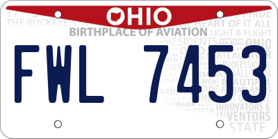 OH license plate FWL7453