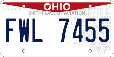 OH license plate FWL7455