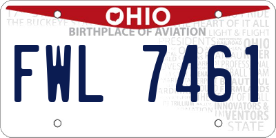 OH license plate FWL7461