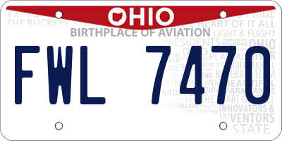 OH license plate FWL7470