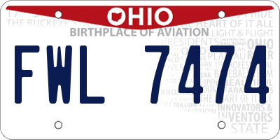 OH license plate FWL7474
