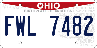 OH license plate FWL7482