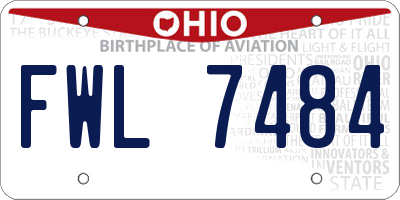OH license plate FWL7484