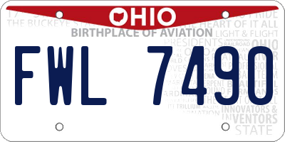 OH license plate FWL7490