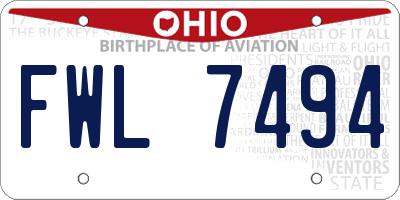 OH license plate FWL7494