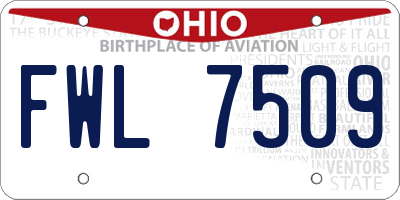 OH license plate FWL7509
