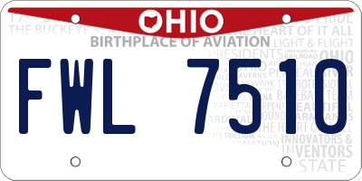 OH license plate FWL7510