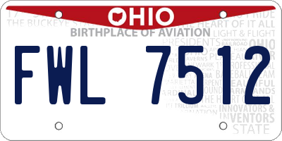 OH license plate FWL7512
