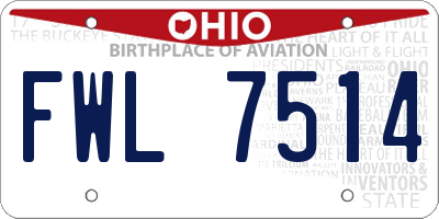 OH license plate FWL7514