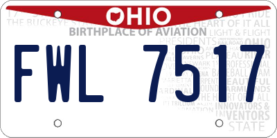 OH license plate FWL7517