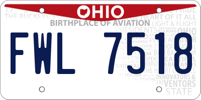 OH license plate FWL7518
