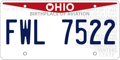 OH license plate FWL7522