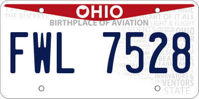 OH license plate FWL7528