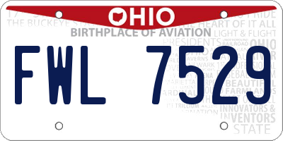 OH license plate FWL7529