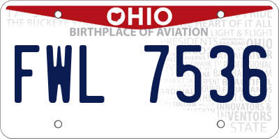 OH license plate FWL7536