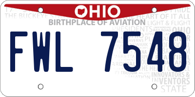 OH license plate FWL7548