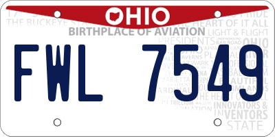 OH license plate FWL7549