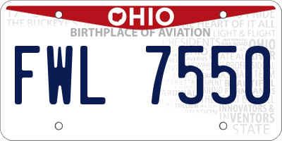 OH license plate FWL7550