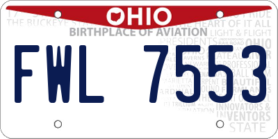 OH license plate FWL7553
