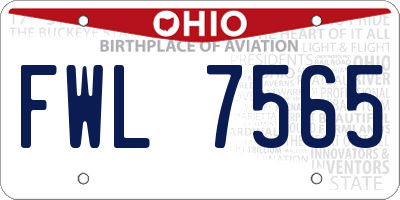 OH license plate FWL7565