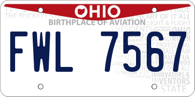 OH license plate FWL7567