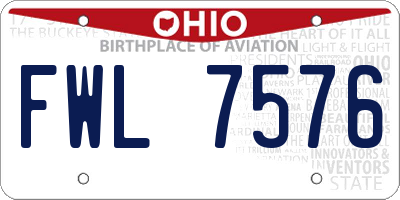 OH license plate FWL7576